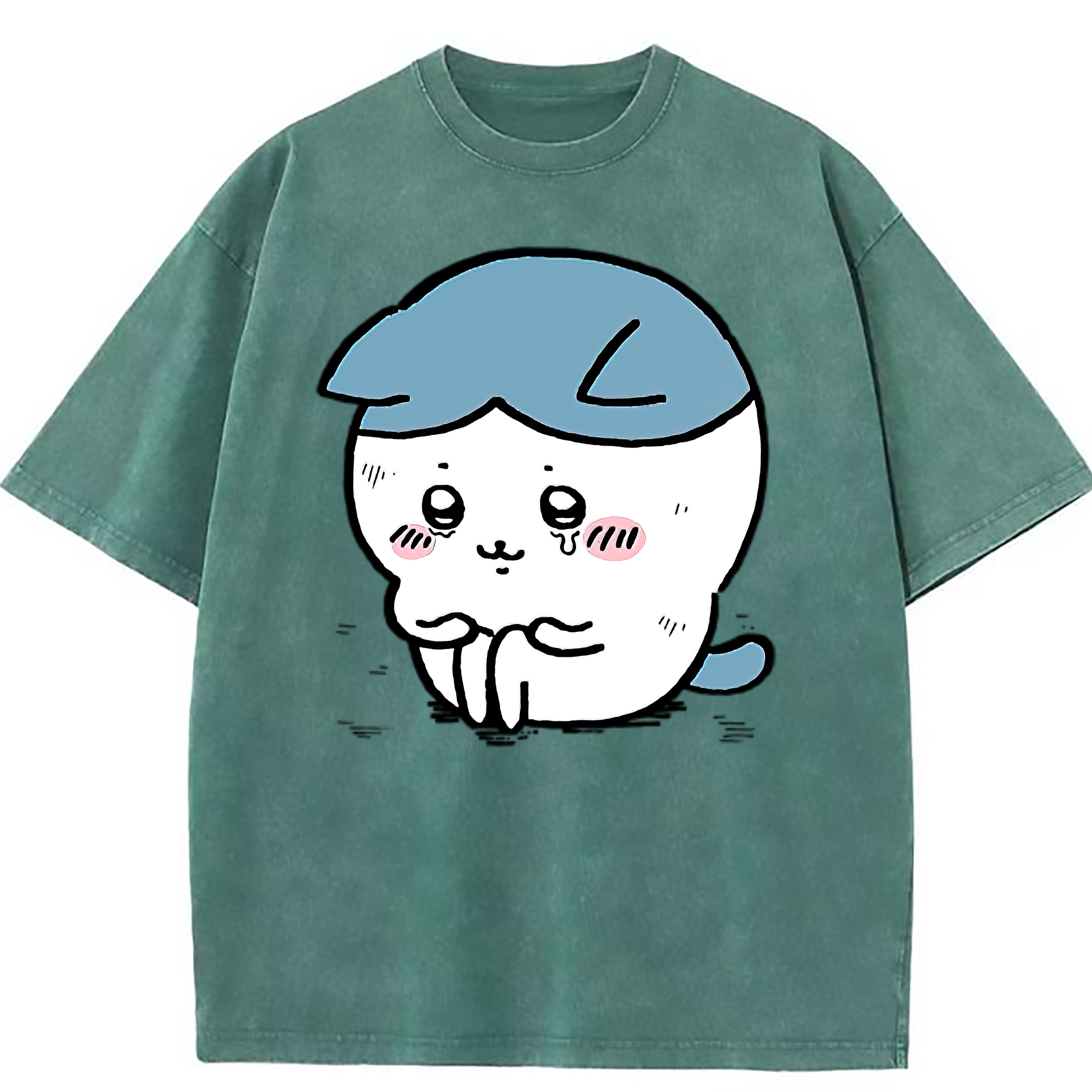 （画像用） ちいかわ ハチワレ Chii-kawa hachiware 綿100% ヴィンテージ風 半袖Tシャツ（フロントプリント）